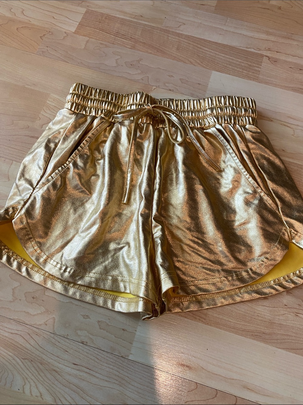 Gold Metallic Women’s Athletic Shorts